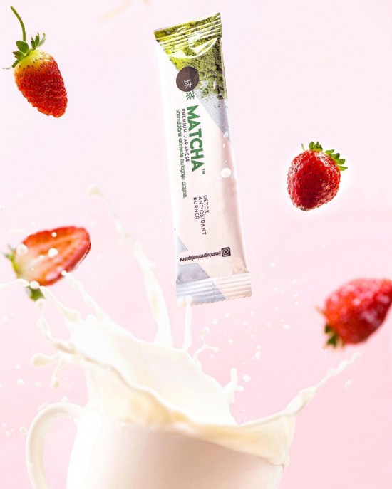 Matcha detox aardbeiensmaak